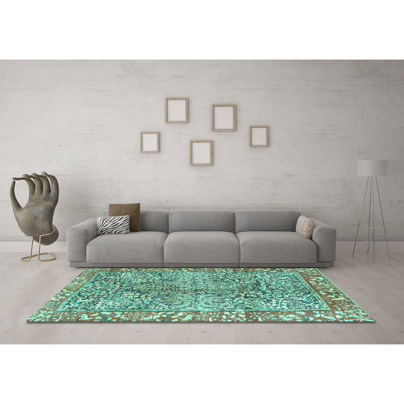 Marsibil Performance Abstract Indoor Rug, Square 5'