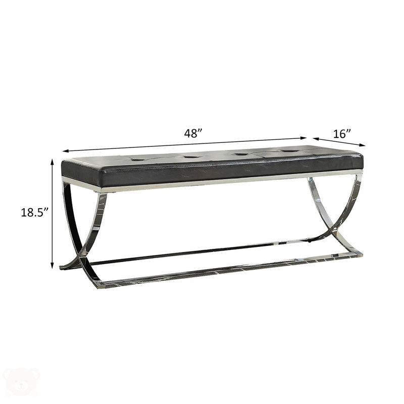 Banc noir à pieds courbés