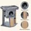 Cat Tree 57?cm Indoor Activity Centre with Cat House, Top Perch, Jute Scratching Pad & Hanging Toy Ball, Brown-1074942620