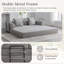 Canapé pliable avec structure en métal et pochette de rangement, modulaire réversible en tissu pour les petits espaces-331065086