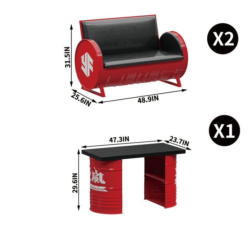 Ensemble de salle à manger rectangulaire L 23,7 po Meesam, H 29,6 po x L 48,9 po x l 23,7 po