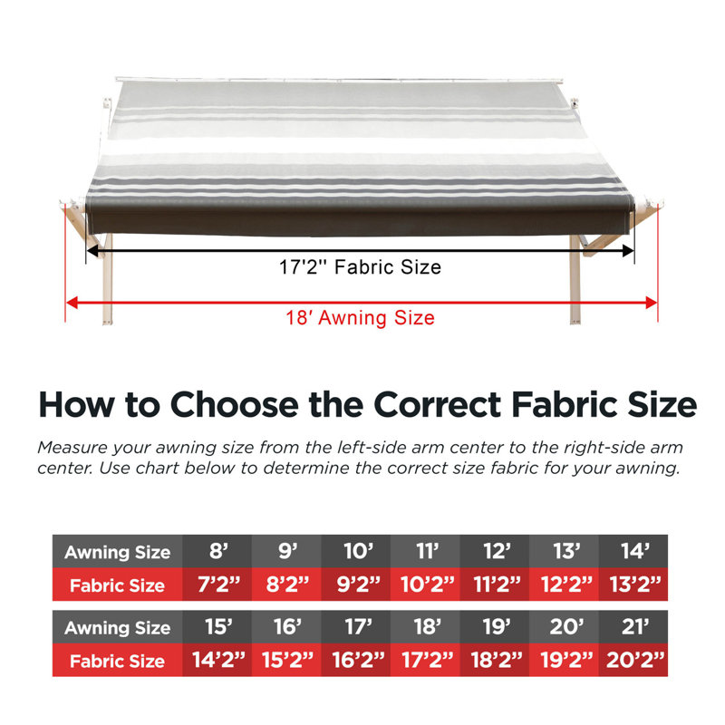 Blue Fade Vinyl 12' x 8' RV Awning Replacement Fabric
