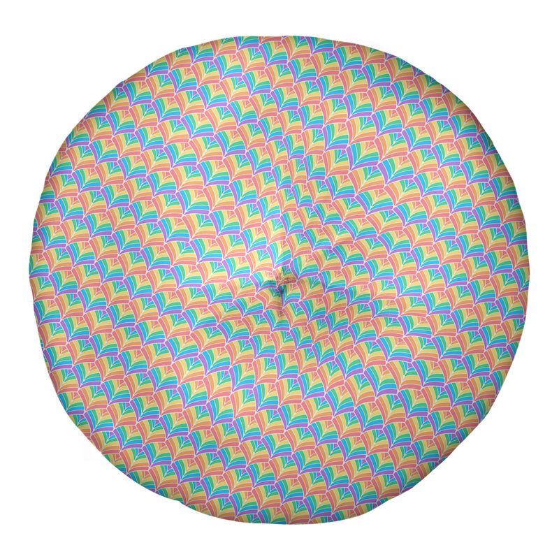 Coussin Katelyn Elizabeth, 30 po x 30 po, Bleu ciel / jaune / orange