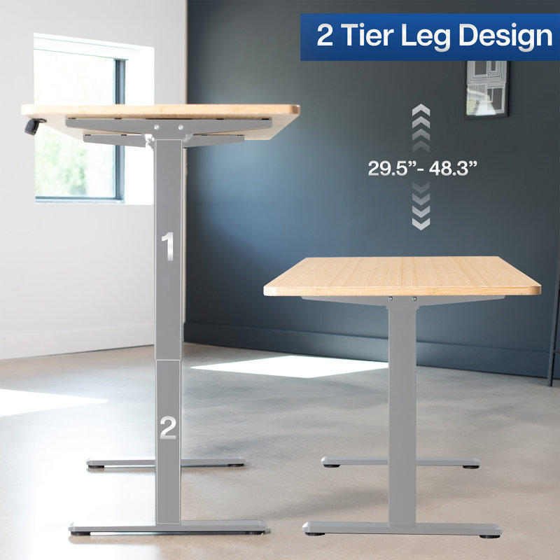 Vivo Dual Motor 71” X 30” Standing Desk, Bamboo