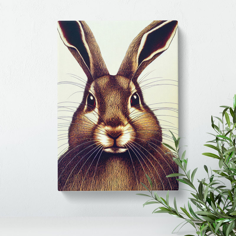 Face Of A Hare - Wrapped Canvas, 50cm H x 35cm W