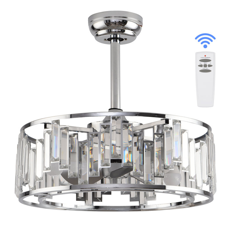 19.7" Tyji 3 - Blade Ceiling Fan, Chrome