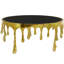 Table basse de salon en aluminium et métal avec pieds en fusion et plateau en verre ombré-273352351