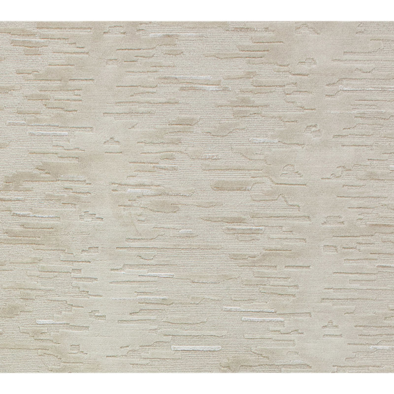 Abstract Area Rug in Cream/Silver, Rectangle 9' x 12'