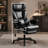 Home High-Back Leather Recliner: Ergonomic Lumbar Support + Retractable Footrest, Fully Adjustable Headrest Height