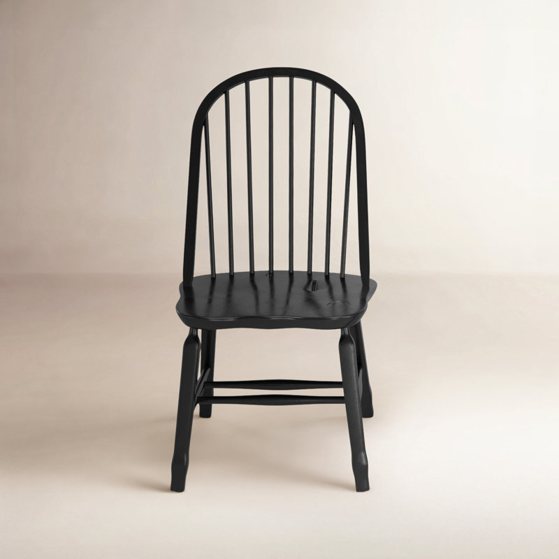 Makira Windsor Bow Back Side Chair, Black