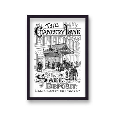 Vintage the Chancery Lane Safe Deposit 1 Piece Single Picture Frame Wall Art