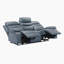Fauteuil inclinable électrique moderne et contemporain Hyler: ensemble de salon 2 pièces avec sièges en cuir fleur, inclinaison électrique à une touche et ports de charge USB intégrés-938060038