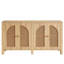 Buffet en rotin à buffet avec 4 portes, console de rangement pour la cuisine de ferme, armoire d'appoint