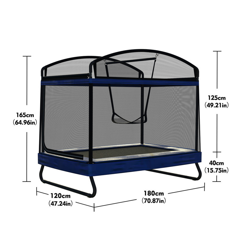 Longue trampoline rectangulaire extérieure pour enfants adultes