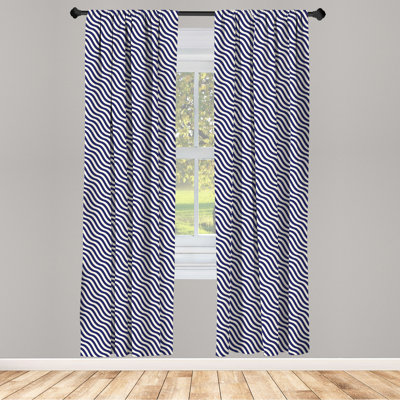 Striped Semi-Sheer Rod Pocket Curtain Panels