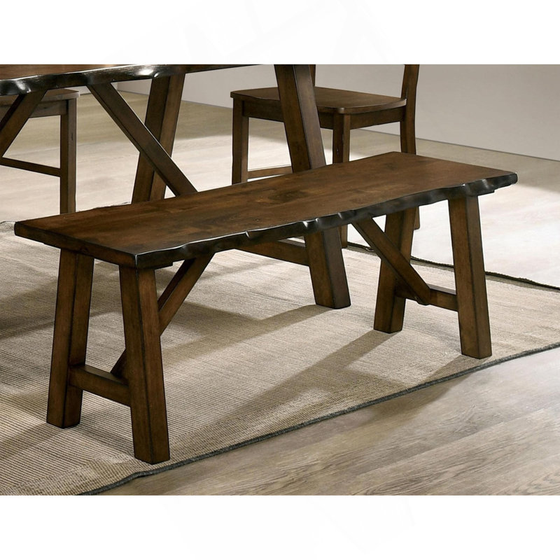 Banc en bois massif rustique avec finition en noyer rustique 1pc