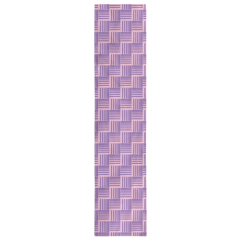 Fractured Stripes Table Runner, 16" x 90", Light Pink/Purple