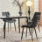 Grey PU Leather & Iron Leg Dining Table Set (2-Piece)