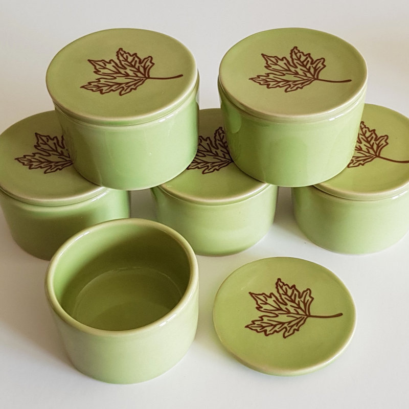 6 Piece Concrete / Cement Tabletop Tealight Holder Set, Green