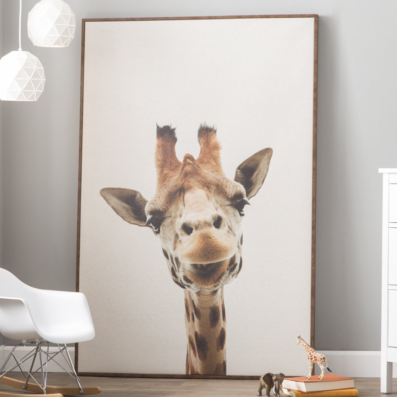 Curious Giraffe - Drawing on Canvas, 91cm H x 61cm W x 4cm D