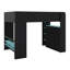 Lit superposé double en bois pleine grandeur avec bureau à hauteur réglable, garde-robe, rangement spacieux et lumière RVB-826920814