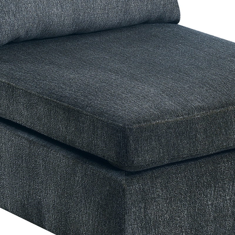4 pièces de style gris modulaire, ensemble de chaises en tissu chenille, brouhaha de structure en bois, agrégat, fondation