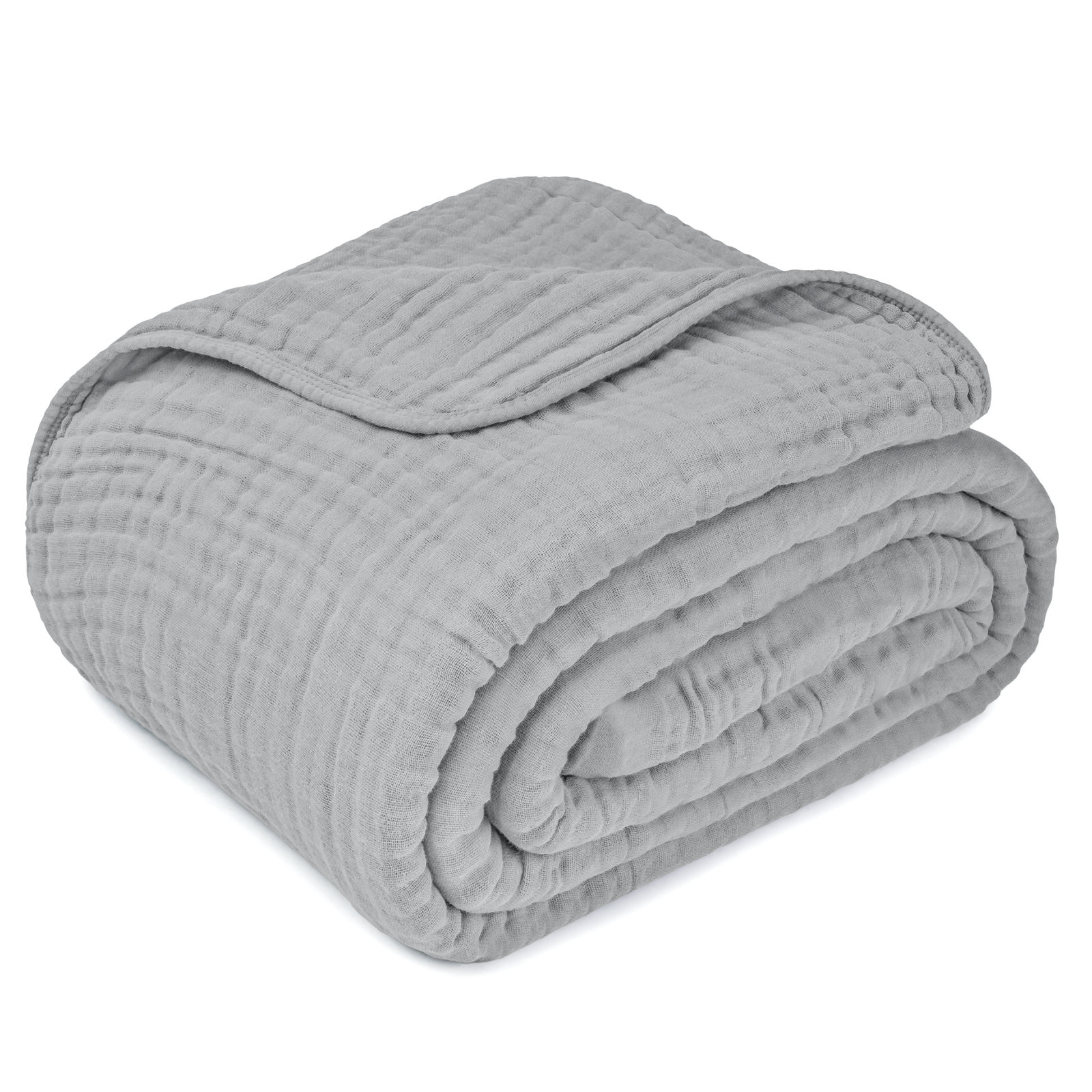 Karlina Muslin Blanket, King, Gray