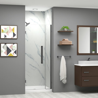 Transolid Elizabeth 32.5-in W x 76-in H Hinged Shower Door with Clear Glass