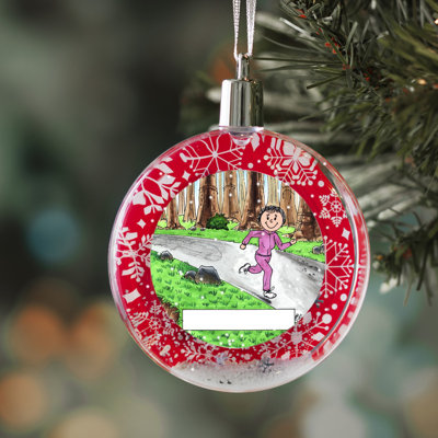 Personalized Jogger - Female Christmas Snow Globe Ornament