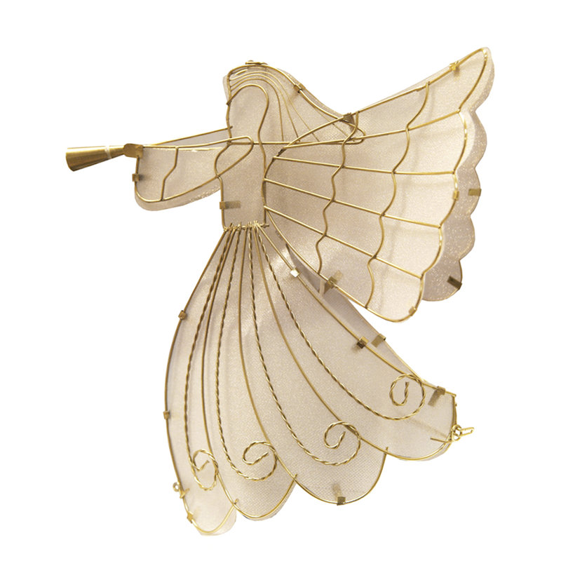 11" LED Lighted Gold Shimmer Angel Christmas Tree Topper