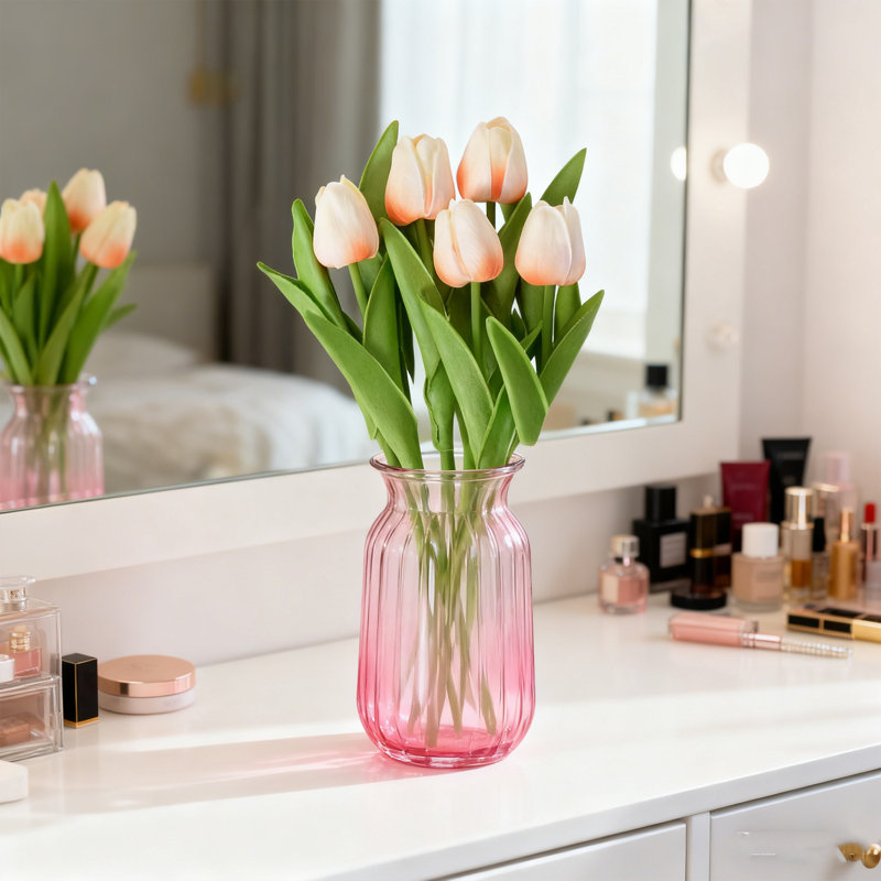 5 pièces de fleurs artificielles tulipe champagne clair, fleurs artificielles, printemps, fête des mères, cadeaux de la Saint-Valentin de Pâques, cuisine à domicile, décorations de table de mariage