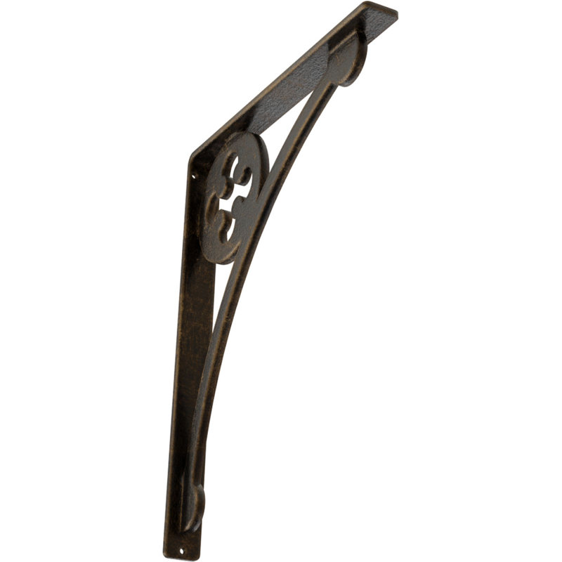 Support en fer forgé Crawley, Laiton antique, H 15 po x l 1,5 po x p 12 po