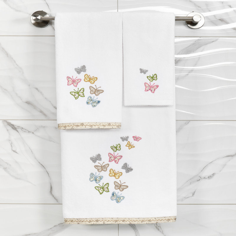  2 Piece Turkish Cotton Fingertip Towel Set, White