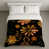 Motif floral noir / orange