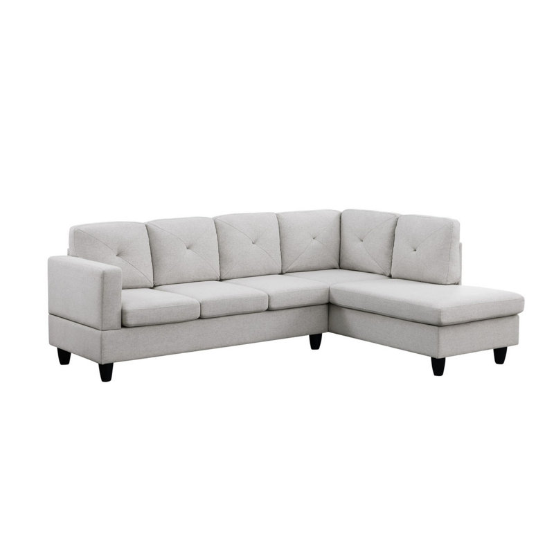Arsalan 2 - Piece Upholstered Sectional, Light Gray 100% Linen incorrect