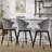 Set of 2 Counter Height Swivel Bar Stools with Chenille Upholstery and Wide Back, Kitchen Island Chairs with Metal Legs-1387368564