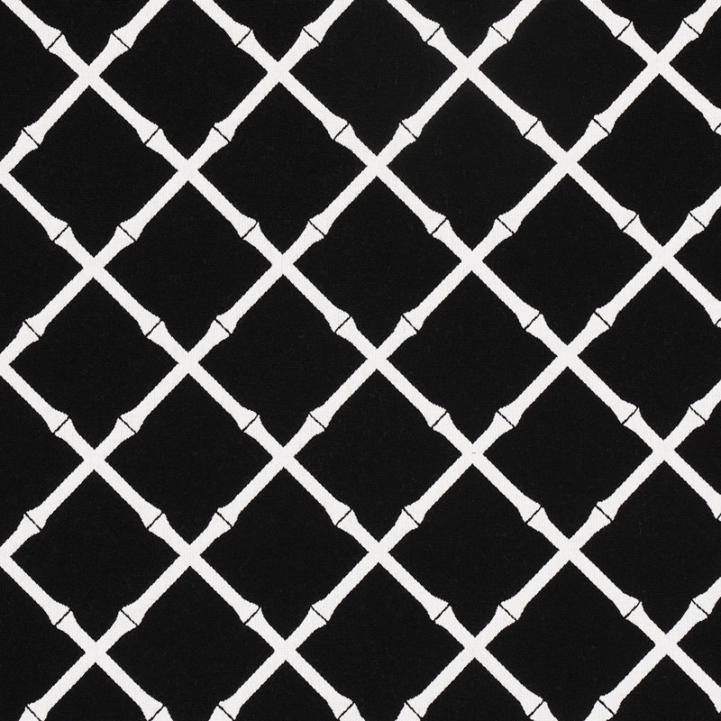 Tissu intérieur / extérieur Bamboo Trellis, Noir