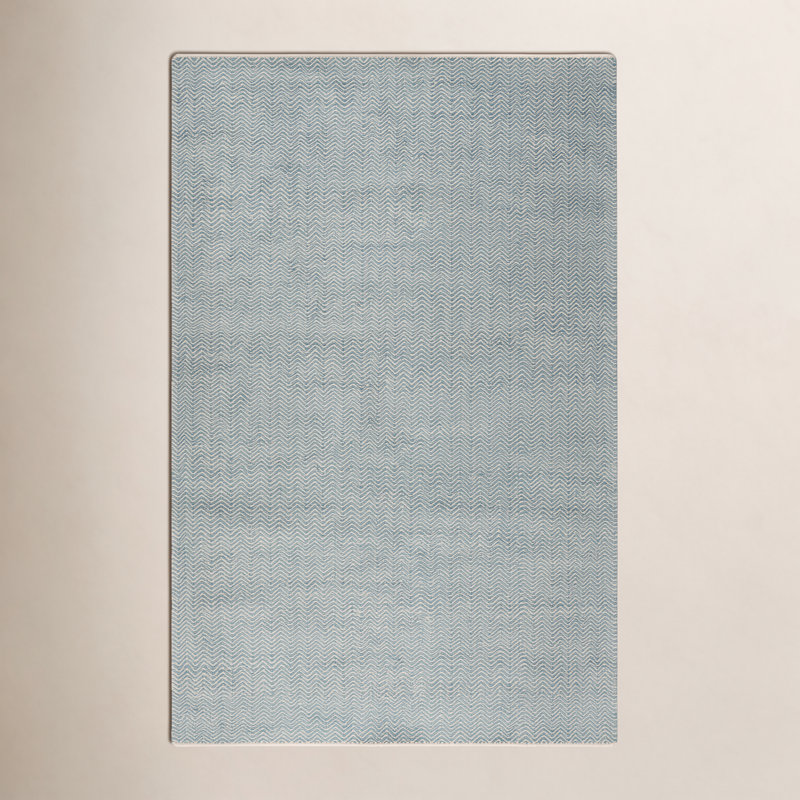 Tapis vert en laine fabriqué à la main Rita, Rectangle 9 pi x 12 pi