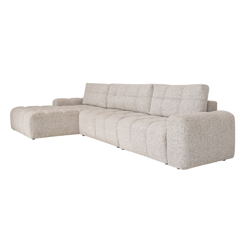 Sofa Bed, Left -sided, Light gray, 94cm H x 338cm W x 184cm D