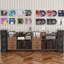 Support pour tourne-disque, peut contenir plus de 300 vinyles, console multimédia avec tablette de haut-parleur et 2 tiroirs, meuble télé à plateau tournant de 27,6 po pour le salon, la chambre à coucher, certains assemblages requis-650363186