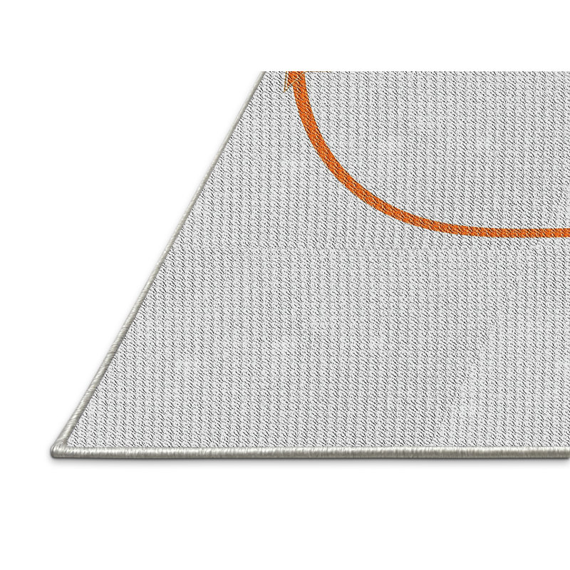 Tapis gris/zone orange à motifs, Rectangle 2 pi x 4 pi