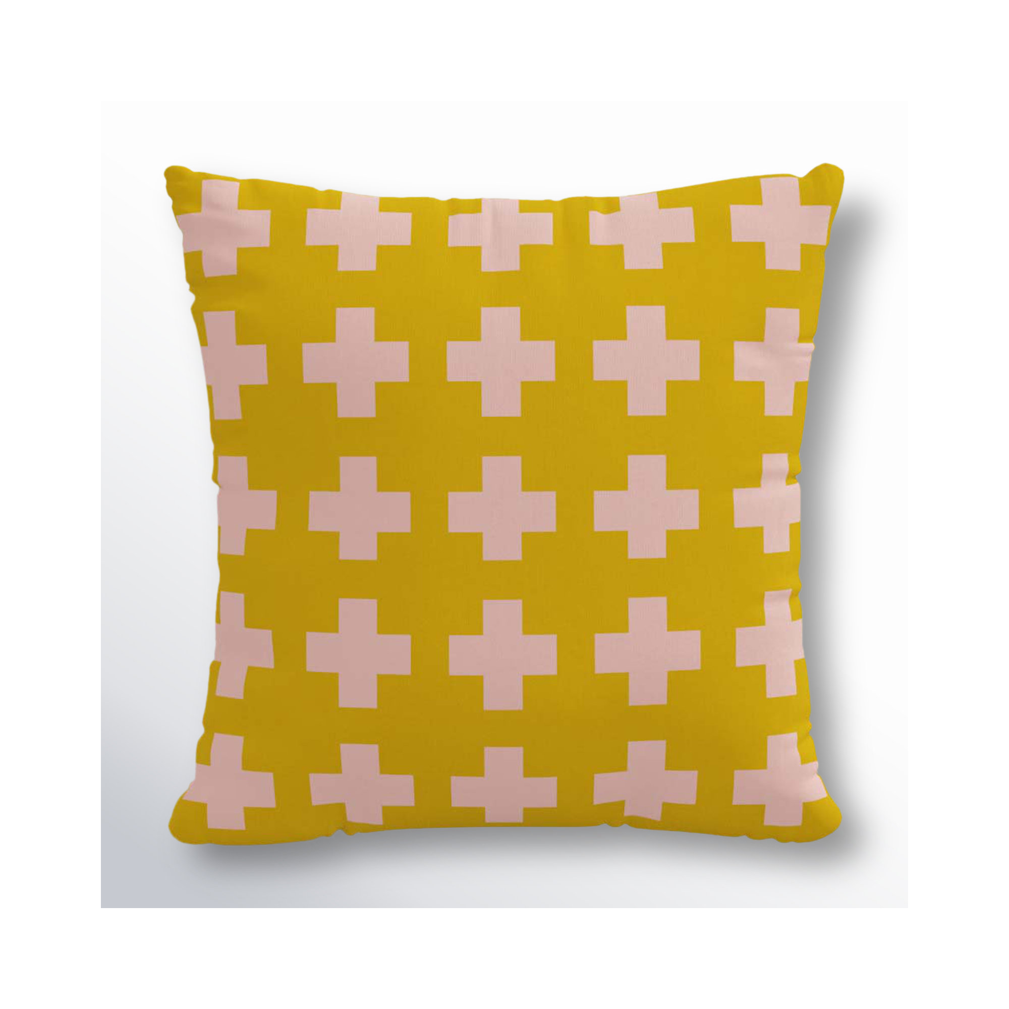 Dema Geometric Indoor/Outdoor Throw Pillow, Yellow, 18" x 18"