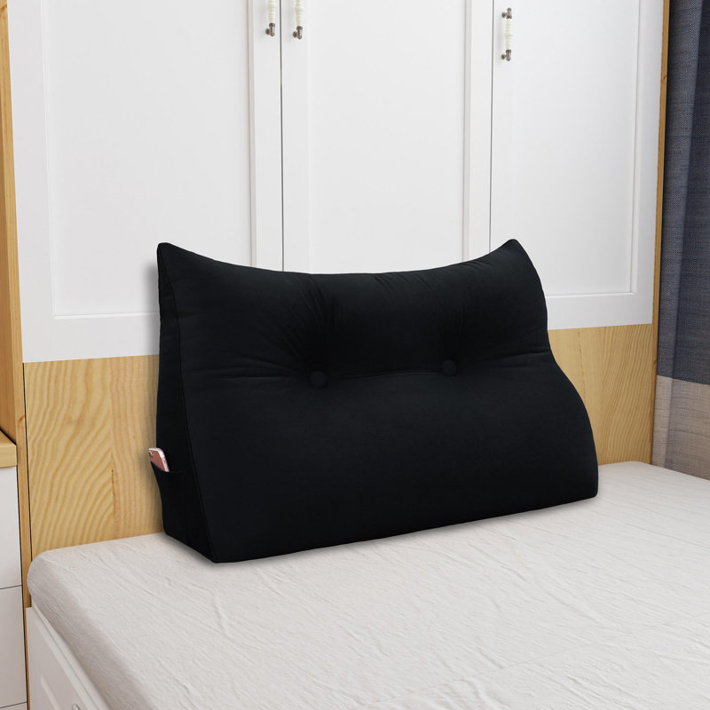 Wedge Reading Pillow, 50cm H x 60cm W, Black
