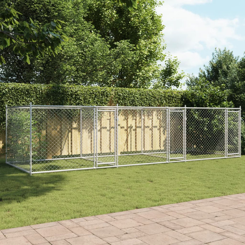 Antoinette 150cm H Metal Yard Kennel, 150 H x 600 W x 200 D cm