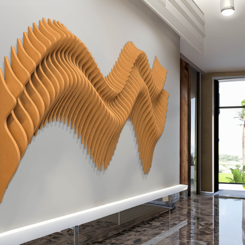 Décoration murale Sahara Wave 3D, Brun