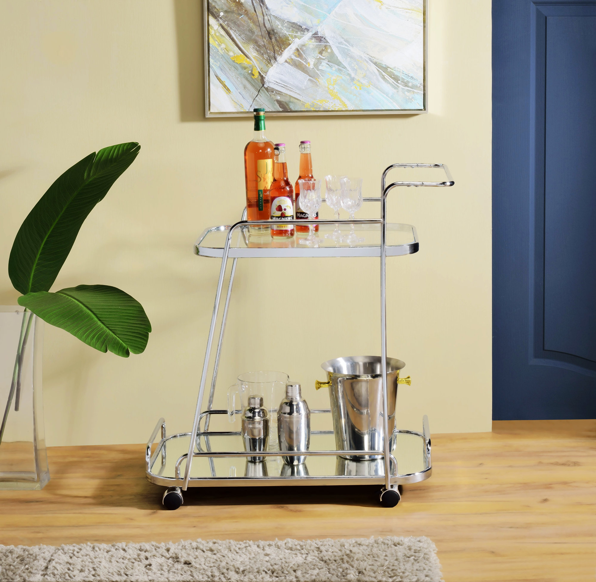 Mercer41 Kalilah Metal Bar Cart | Wayfair