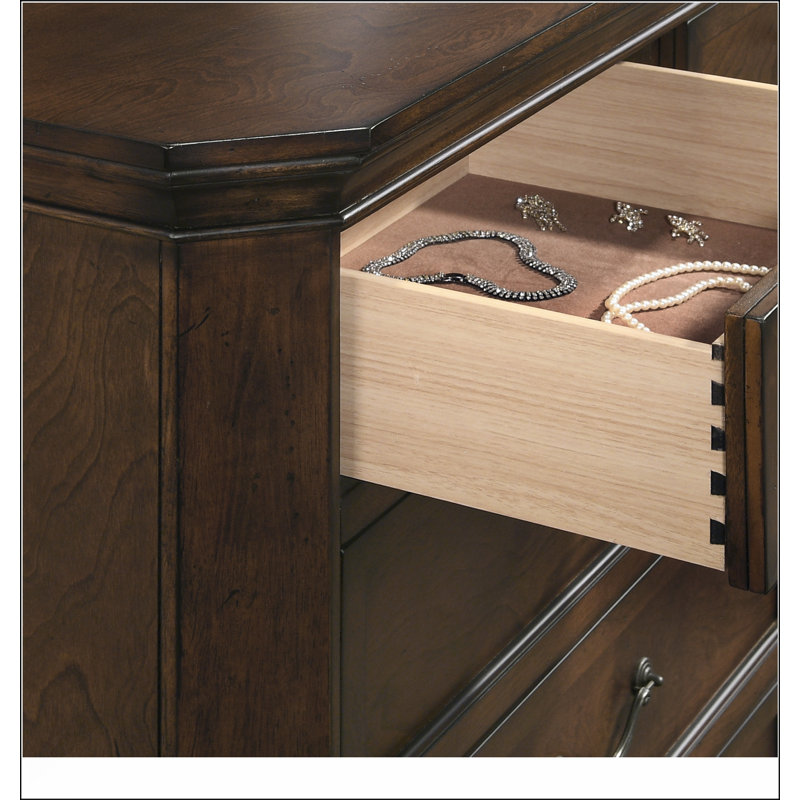 Traditional Wood 3-Drawer Nightstand With Antique Walnut Finish And Durable Construction, Perfect For Classic Bedrooms
