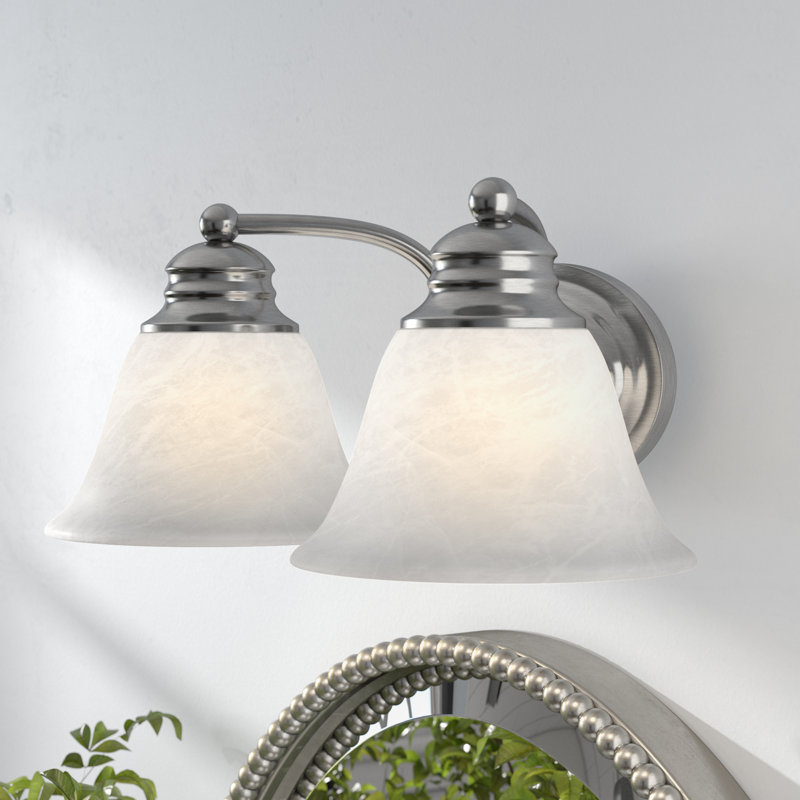 Éclairage pour meuble-lavabo à intensité variable Elli, Nickel satiné, Marbre