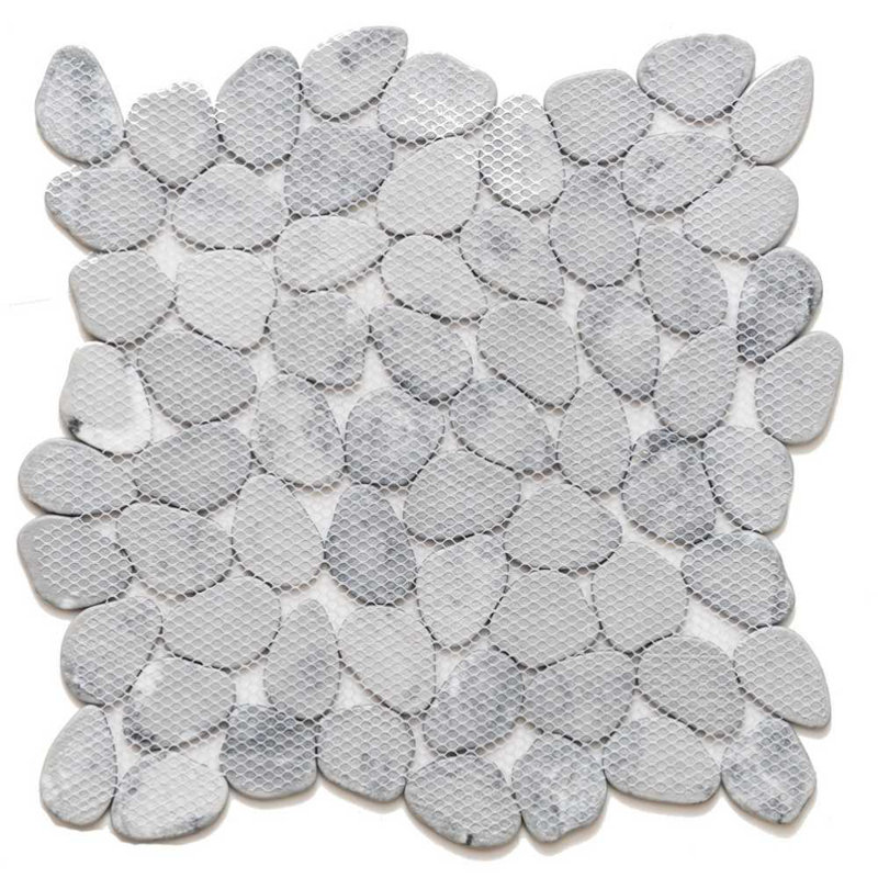 Recycled Cenote Pebble 13" x 13" Glass Mosaic Tile, Ocean Mix