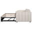Lit de jour simple tapissier avec couchette escamotable, ports de chargement USB et rangement, beige-438063682